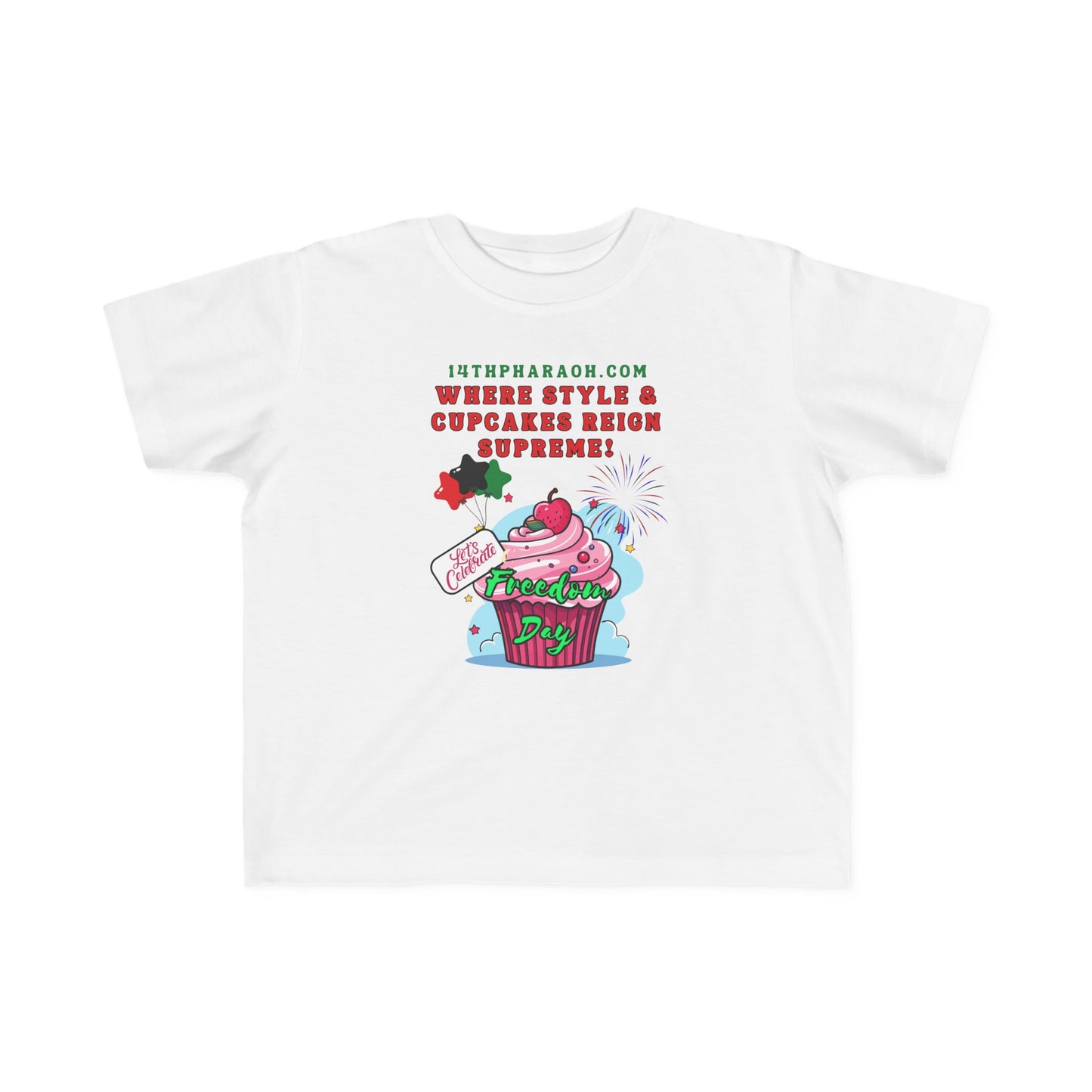Toddler Juneteenth Cupcakes Reign Supreme Jersey Tee