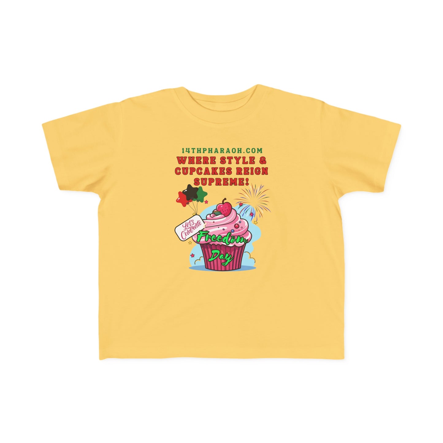 Toddler Juneteenth Cupcakes Reign Supreme Jersey Tee