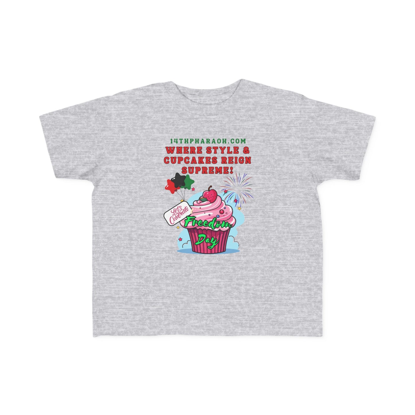 Toddler Juneteenth Cupcakes Reign Supreme Jersey Tee