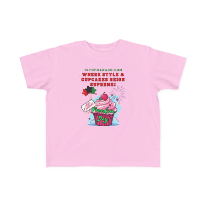 Toddler Juneteenth Cupcakes Reign Supreme Jersey Tee