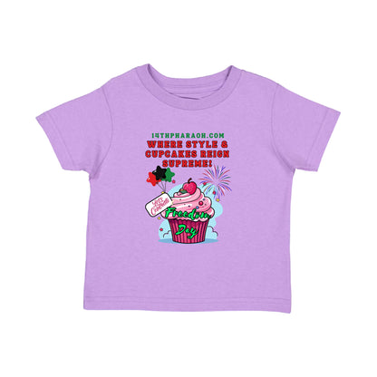 Toddler Juneteenth Cupcakes Reign Supreme Jersey Tee