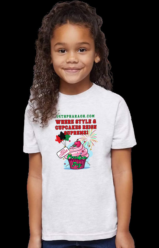 Toddler Juneteenth Cupcakes Reign Supreme Jersey Tee
