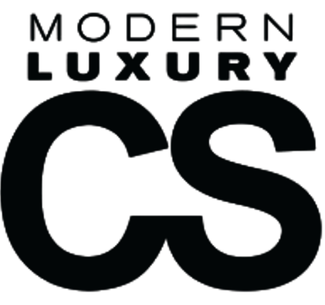 Black 'Modern Luxury' logo with stylized 'CS' on a white background